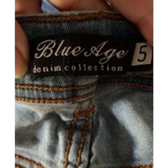 Blue Age Distressed Skinny Jeans Grunge Y2K Denim Size 5 - Picture 4 of 7